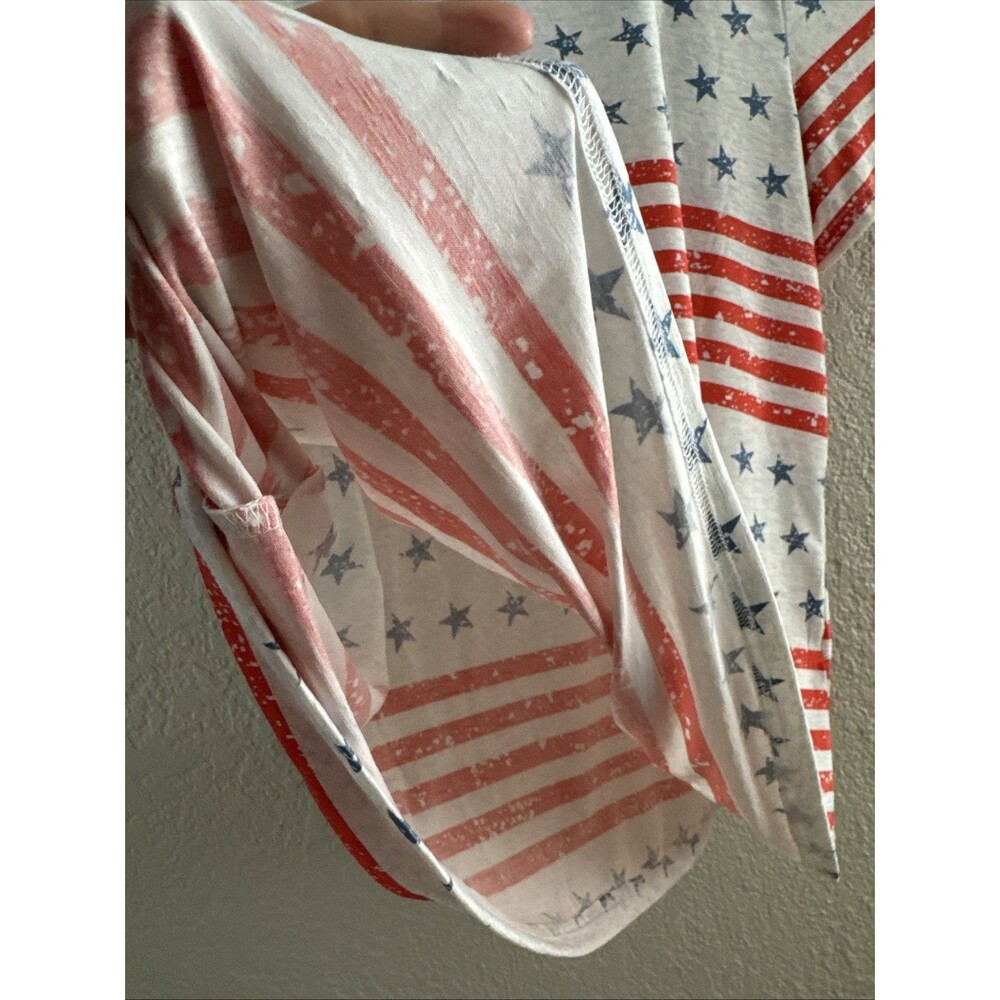4th of July T- Shirt Plus Size 2XL Gray Blue Red American Patriotic - Picture 6 of 9